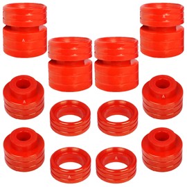 Front & Rear Body Cab Mount Bushing Kit 16 Pcs - Compatible with Ram 1500 (1994-2001), 2500 (1994-2002), 3500 (1994-2002) 2/4WD Polyurethane PU Red Bushings