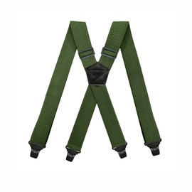 BaronHong Tirantes aptos para el aeropuerto, 4 clips de plástico, 1.5 pulgadas, totalmente elásticos con parche de piel, tirantes de esquí, Verde Armada (ArmyGreen), Medium