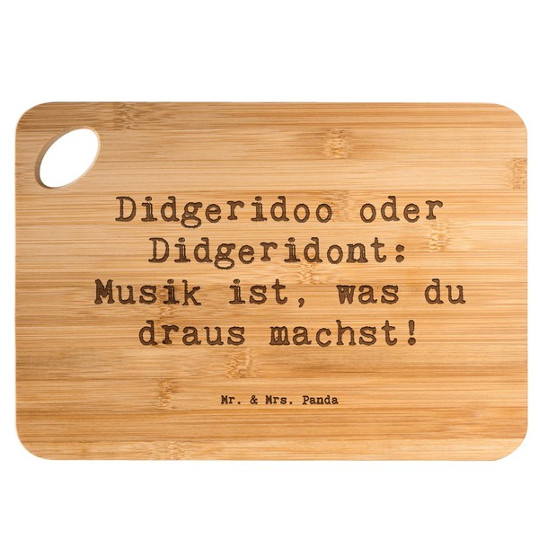 Mr. & Mrs. Panda Bambus - Schneidebrett Spruch Didgeridoo Musik