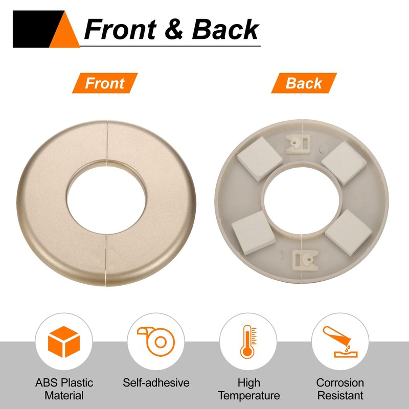 HARFINGTON 2pcs Wall Split Flange 51mm/2" Self-Adhesive Plumbing Cover Plates