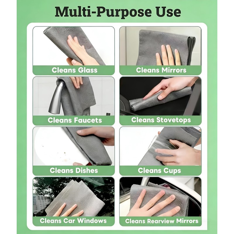 Thickened Magic Cleaning Cloths 10 Pack, Streak-Free Microfiber Towels, High-Absorbency