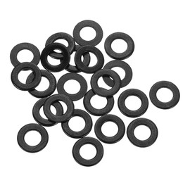 sourcing map 10mm x 5mm x 1mm Metal Flat Washer for Screw Bolt 350Pcs, Black