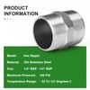 TAISHER 10PCS 304 Stainless Steel New Hex Nipple, 1/4" BSP