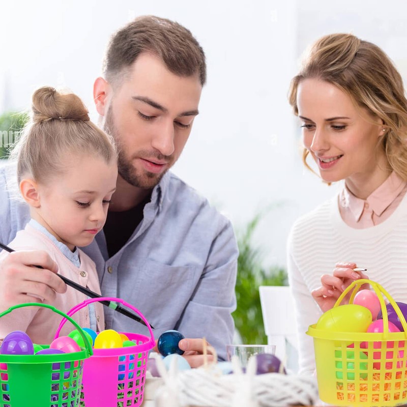 Evoio Easter Baskets for Kids, 24 Pack Plastic Easter Baskets
