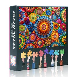 Jigsaw Puzzles for Adults 1000 Colorful Mandala Adult Jigsaw Puzzles 1000 Pieces Abstract Flower Educational Games Challenging Puzzle for Adults Gift Artwork Puzzle Size 19.7x27.5 inches