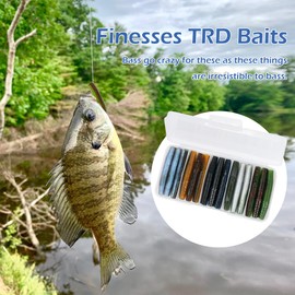 Bombrooster Finesse Ned Worms, TRD Baits - Señuelos de Pesca de plástico Suave, Paquete de 30, 2.55"