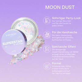 EVERYBODY LONDON Glitter Sweat Gel for Face and Body Opalising Effect Festival Evening Glitter Holographic