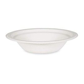 VEPATIM 50 Soup Bowls Salad Bowls Round Sugar Cane 400 ml Diameter 18 x 4 cm