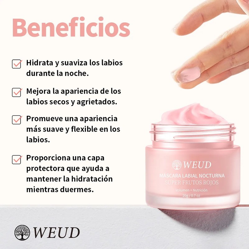 Labial Balsamo Weud Nocturno Hidrata 20g Volumen Nutricion