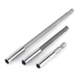 3-Piece Bit Holder, 1/4 Inch Shank Electric Drill Screwdriver Extension Rod Magnetic Bit Holder Tool