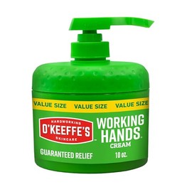 Crema de manos O'Keeffe's Working Hands en un frasco con bomba para sequedad extrema – Bomba de 10oz (1 paquete) - Cuidado de la piel reparador para m