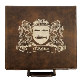 O'Kane Irish Coat of Arms Leather Poker Set