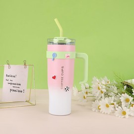 Y.rcleoyre 40 oz Water Bottle - Insulated with Straw, 40 oz Tumbler, Coffee Tumbler 40 oz, Stainless Steel Water Bottle, 40 oz Tumbler - Coffee & Water Bottles Set