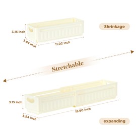 HNZIGE Plastic Bins For Storage Set Of 3 Small Plastic Storage Bins For Organizing,Desk Drawer Organizer Small Stackable Storage Bins, Refrigerator Organizers Storage Clothes Kitchen, Fridge Cream