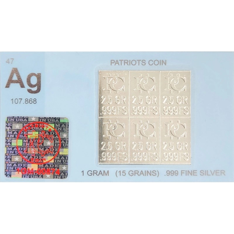 Silver Bars That Snap Apart Fine Silver (5 pack) Silver