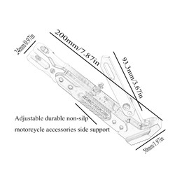 Adsspro Universal Motorcycle Kickstand Accessories Motor Scooter Modified CNC Aluminum Alloy Adjustable Tripod Holder Kickstand Foot Side Support Stand Motor Scooter Motorbike Motocross Dit Pit Bike