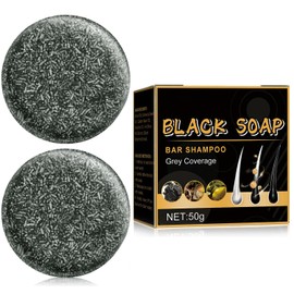 TPTAL- Jabón en barra para cubrir y revertir las canas champú para oscurecer el cabello de forma natural y lograr un cabello negro rápido (2 unidades)