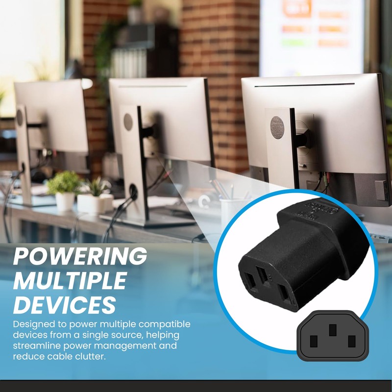 IronBox Electric IEC C14 to 3X C13 Splitter Power Cord