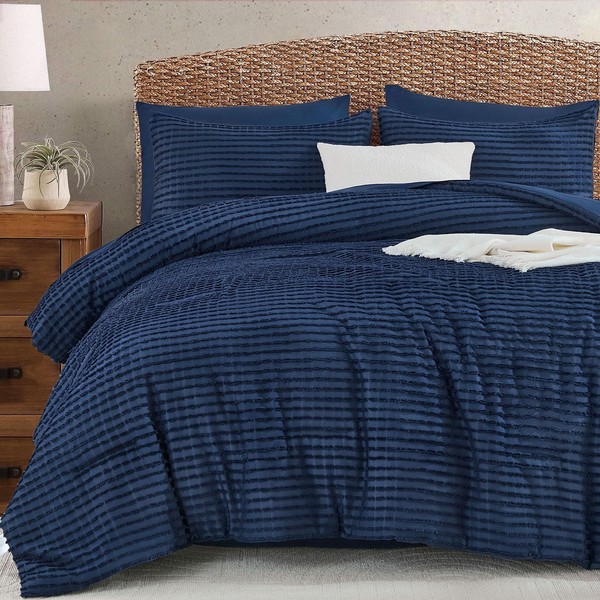 Yiran 7 Piece Bed in a Bag Navy Boho Comforter