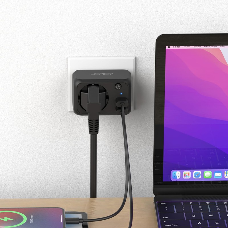 JSVER USB Socket 4000 W Socket Adapter USB Multiple Socket