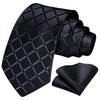 HISDERN Men's Checked Tie and Pocket Square Set - black