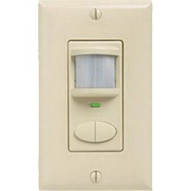 WSD-PDT-NGX-IV Sensor Switch Dual Technology Passive Infrared and Microphonics Wall Switch Decorator Sensor 120/277 Volt AC 20 ft Small Motion 50 ft Large Motion Automatic On/Off Manual On/Off Ivory