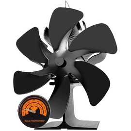 Wood Stove Fan Log Burner Fan Wood Burner Fireplace Fan Big 6 Blades Fan Heat Powered Eco Fireplace Fans Silent for Home Wood Burning/Log Burner/Fireplaces