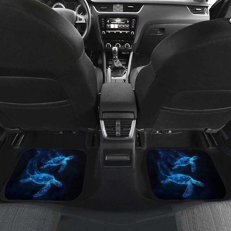 Darisoco Blue Bling Sea Turtle Tie-dye Car Floor Mat Front
