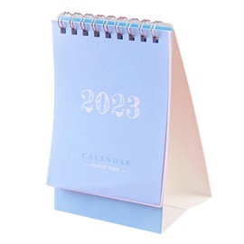 FUNOMOCYA Desk Calendar Cute Cartoon Design Standing Paper Calendar for Students Home Double Wire Binding for Family Friends