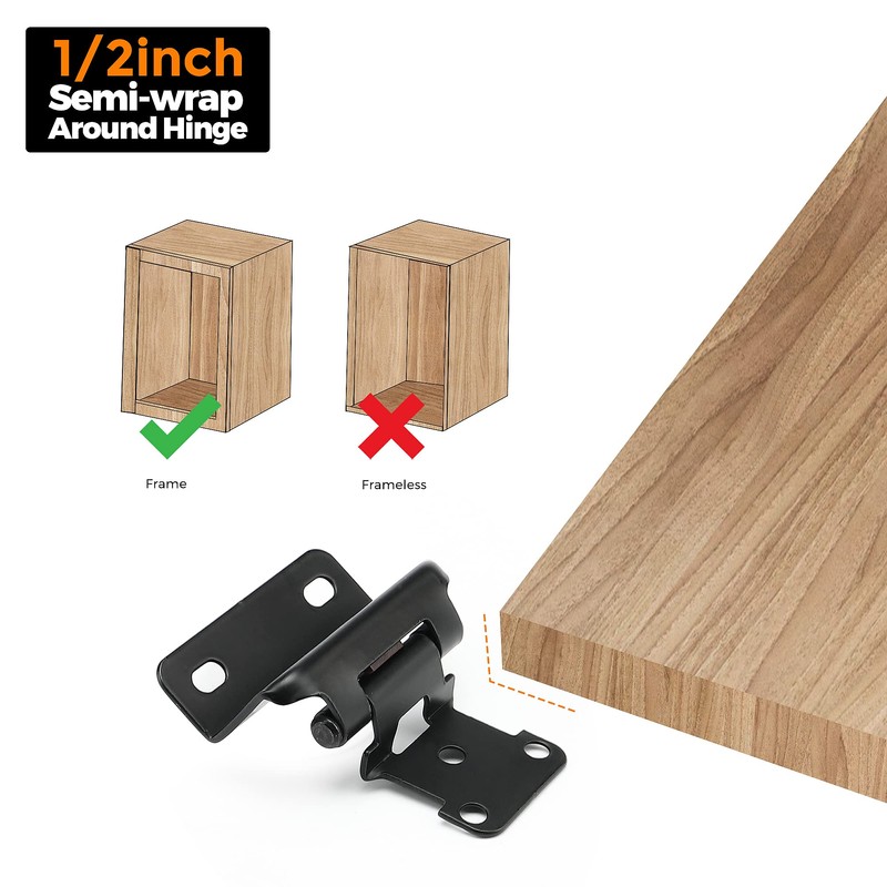 Ravinte 50 Pack 25 Pairs 1/2 inch Overlay Kitchen Cabinet