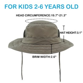 Magracy Kids Adventure Mesh Sun Hat Wide Brim UPF 50+ Beach Hat Adjustable, Army Green