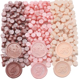 300Pcs Wax Seal Beads, Pink Mix Sealing Wax Beads for Wax Seal Stamp, Pearl Pink Wax Seal Beads Set with 3 Colors Rose Gold Wax Sealing Perfect for Gift Sealing, Letter Wax Sealing (Pink Mix)