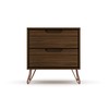 Manhattan Comfort Rockefeller Mid-Century Modern 2 Drawer Bedroom Nightstand, 20.08",