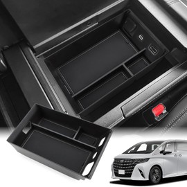Auovo Toyota Alphard & Vellfire 40 Series Console Box, Console Tray, Center Console Accessories, Accessory Case, ABS Material (Black)