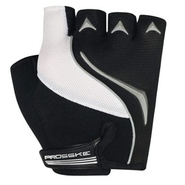 Prosske VENTUM Cycling Gloves with Gel Insert, Cycling Gloves, Half Finger Fitness, Non-Slip, Breathable, Black/White, M