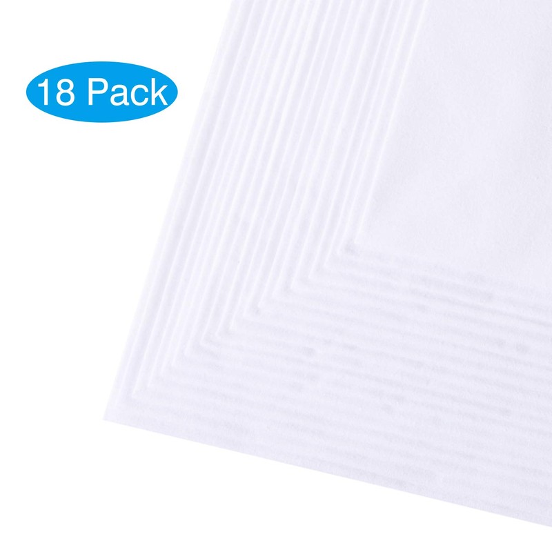 Deviegath Men's Handkerchiefs 18 Pack 100% White Cotton Solid White