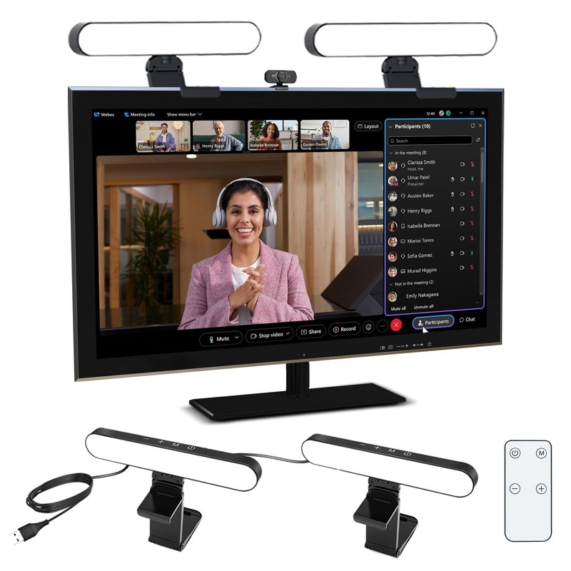 Smocraut Dual-lamp Video Conference Light,Zoom Lighting for Computer,LED Streaming Light
