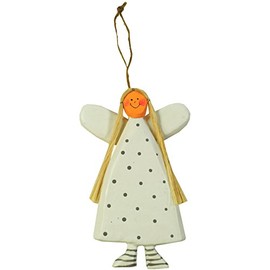 GURU SHOP Guardian Angel, Christmas Angel, Christmas Tree Decoration, Decorative Angel, White, Colour: White, 12 x 8 x 0.7 cm, Christmas Decoration