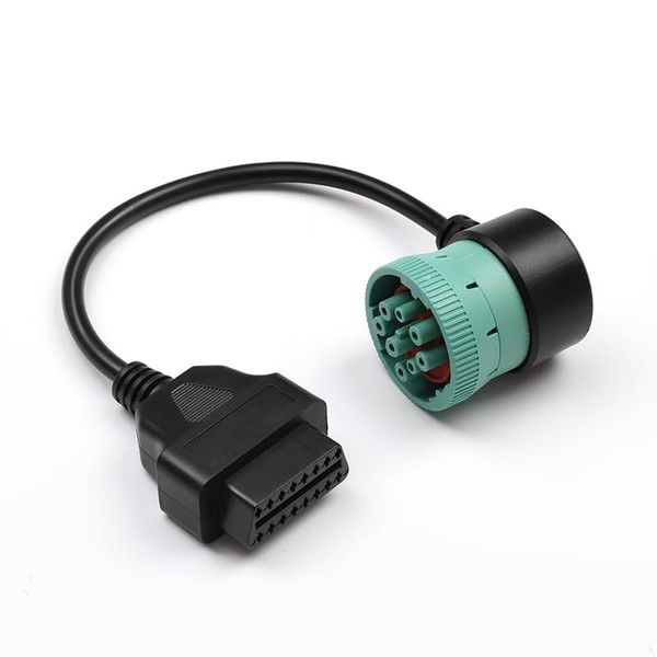 Moxikison Green J1939 Male to OBD2 Female Adapter Cable, 9