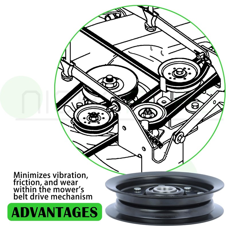 NICHEFLAG 2 Pack 30224 Idler Pulley Replaces 30224 Dixie Chopper