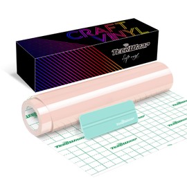 TECKWRAP 001 Vinyl Glossy Permanent Vinyl Adhesive Vinyl Roll for Cutters, Signs, Scrapbooking, Craft, Die Cutters 12" x 20ft, Glossy Pastel Pink