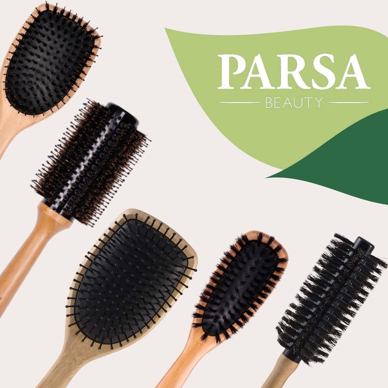 PARSA Beauty Professional Detangling Brush Made of FSC Certified Bamboo