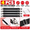 Adjustable Bed Sheet Fastener Straps, 4-Pack Elastic Sheet Grippers with