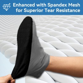 BIFOGOGE Waterproof Shoe Covers Reusable Foldable Non-Slip Rain Shoe Covers With Reinforced Rubber For Men Women (XL,Grey)