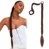 Long Ponytail Extension, 60cm Long Braided Ponytail with Tie Ponytail