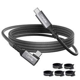 USB C to USB C Cable 15 FT, USB 3.1 Gen 2 Cable, Supports 4K@60Hz Video, 100W PD Fast Charging, 10Gbps Data Transfer, 90 Degree Right Angle Design, Nylon Braided Cable with 5 Cable Ties