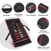 HAUTMEC 32-Pocket Tool Roll Bag, Heavy-Duty Wrench & Screwdriver Organizer,
