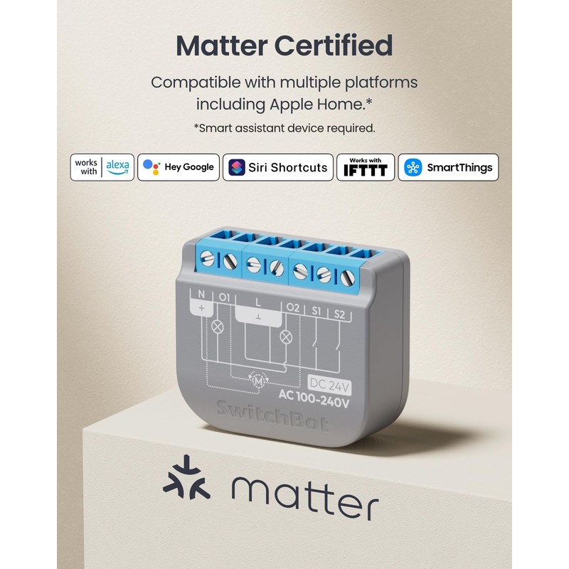 SwitchBot Smart Relay Switch 2PM, Power Metering, Dual Light Control,