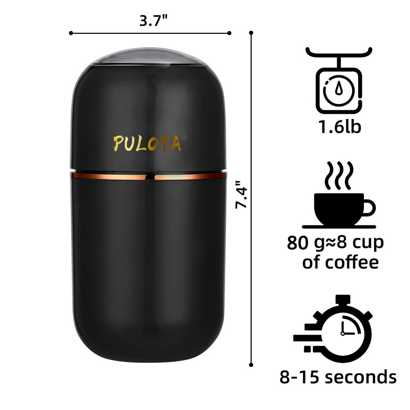 PULOYA Coffee Grinder Electric for Beans, Spices, Herbs, Grains and