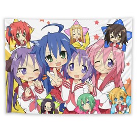 HOKMAH - Tapiz colorido de anime Kawaii, diseño de dibujos animados, diseño de dibujos animados, color rosa, para sala de estar, recámara, casa, decoración de tapices (9,50 x 60 pulgadas)